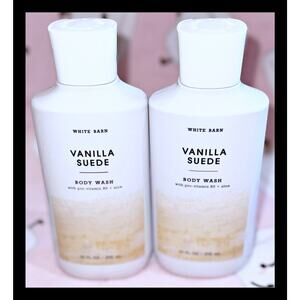 Bath & Body Works Vanilla Suede 10oz Shower Gel Body Wash with Aloe B5 x2